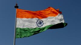 Bandera naranja, blanca y verde de la India