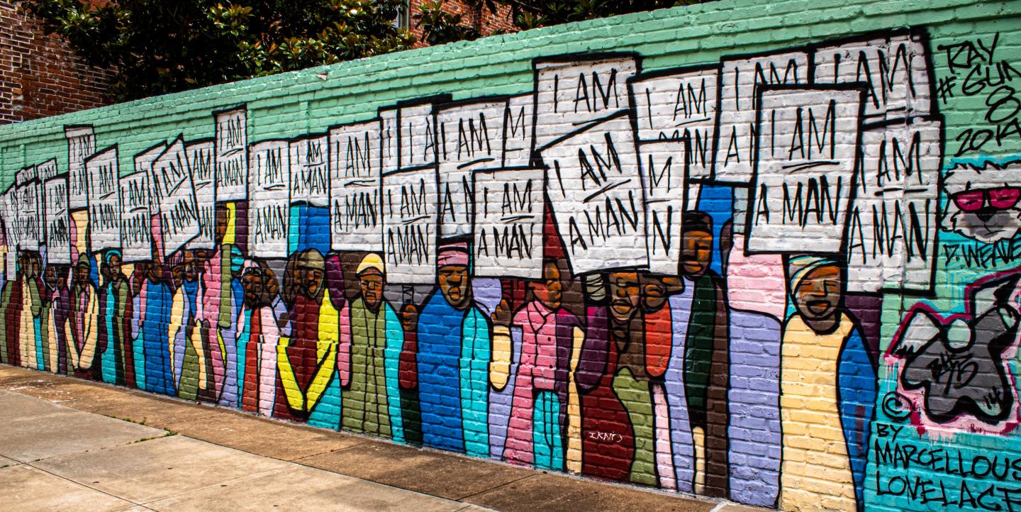 Wall in Memphis honoring MLK