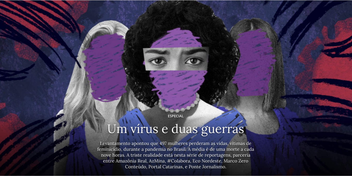 Print da matéria brasileira, "Um vírus, duas guerras"