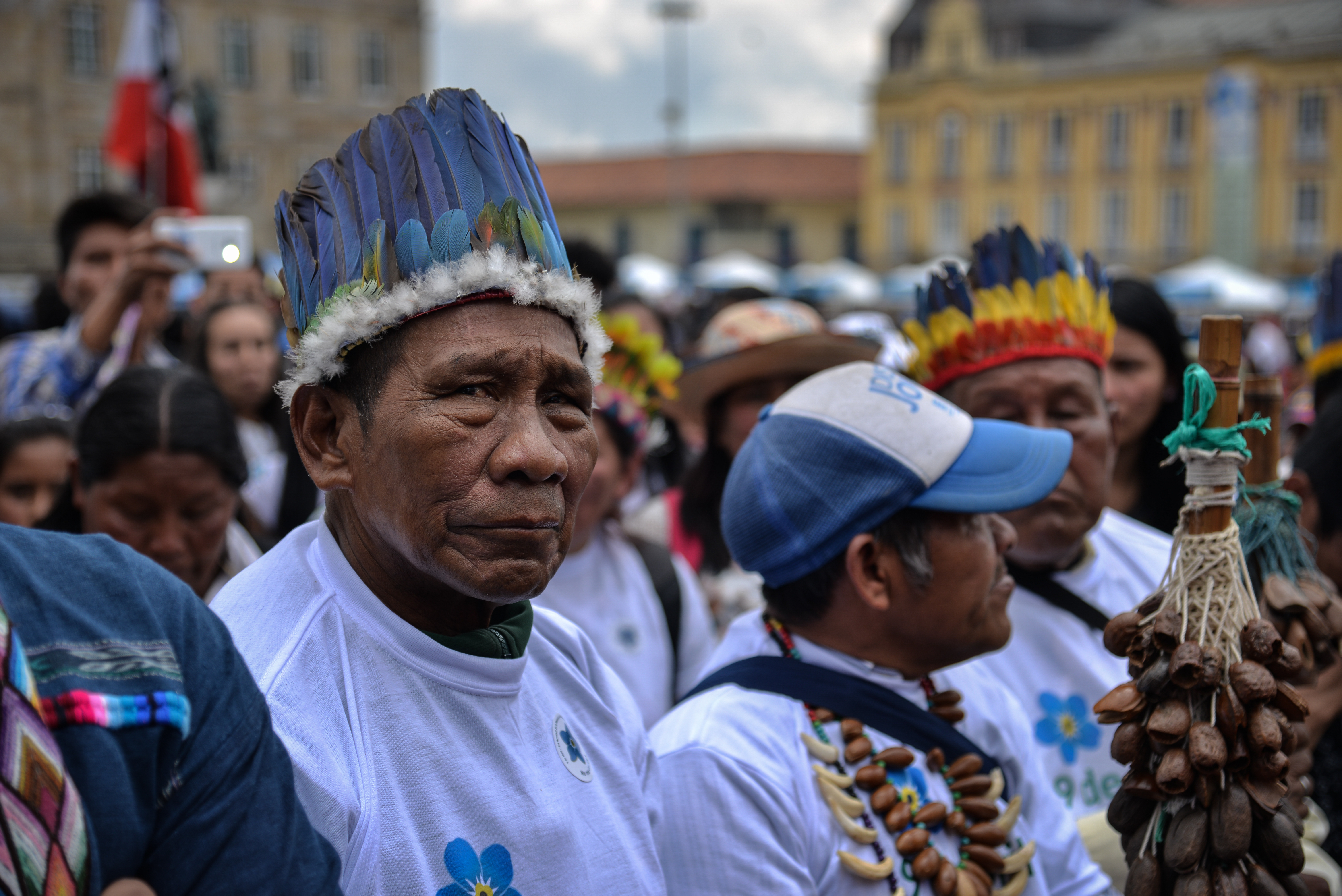 An Indigenous person from the Amazon displaced by violence