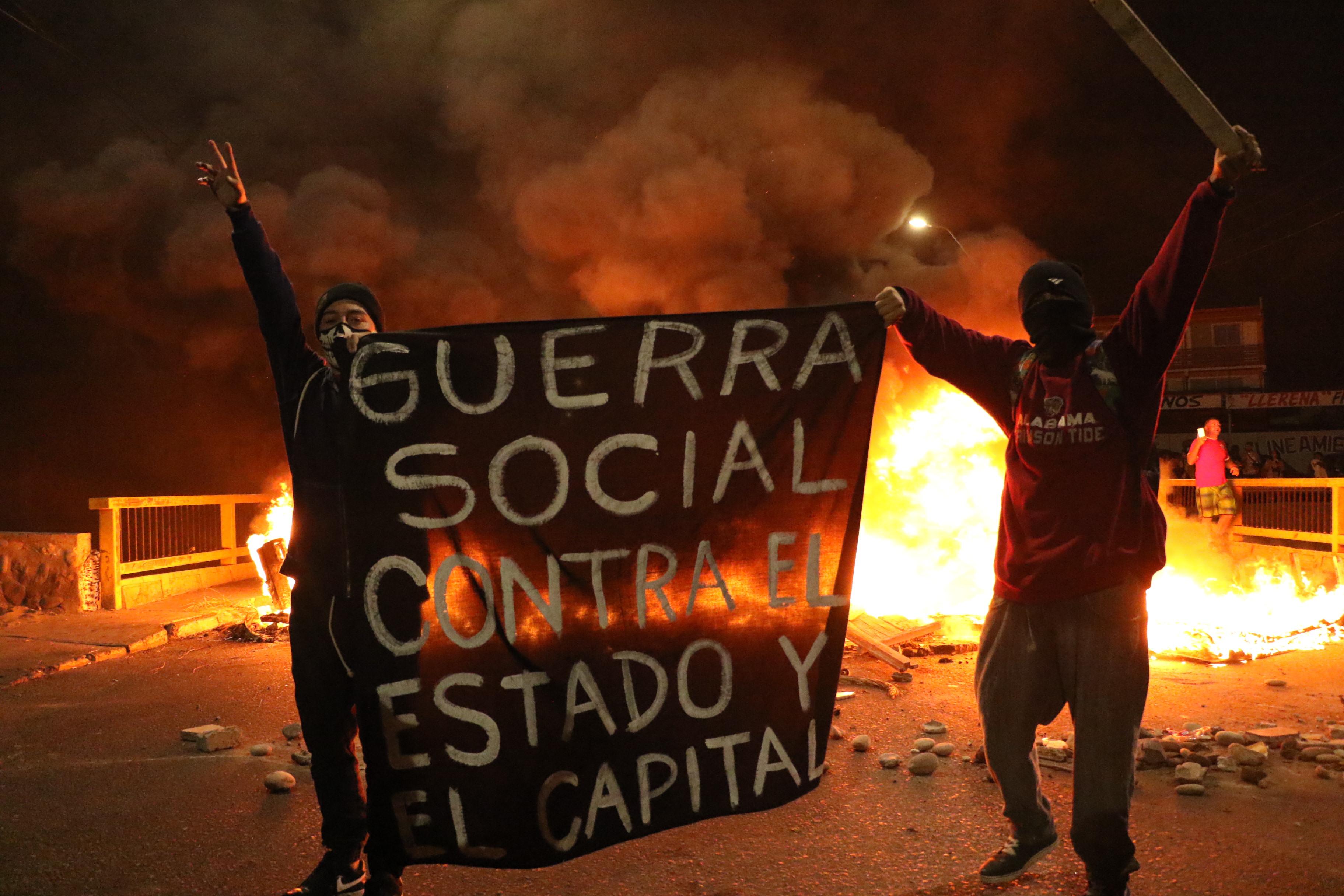 Protesters in Chile