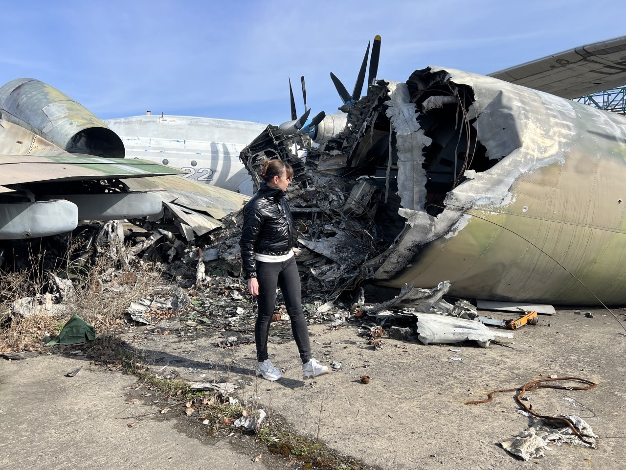 Galyna Ostapovets surveys destruction from the war