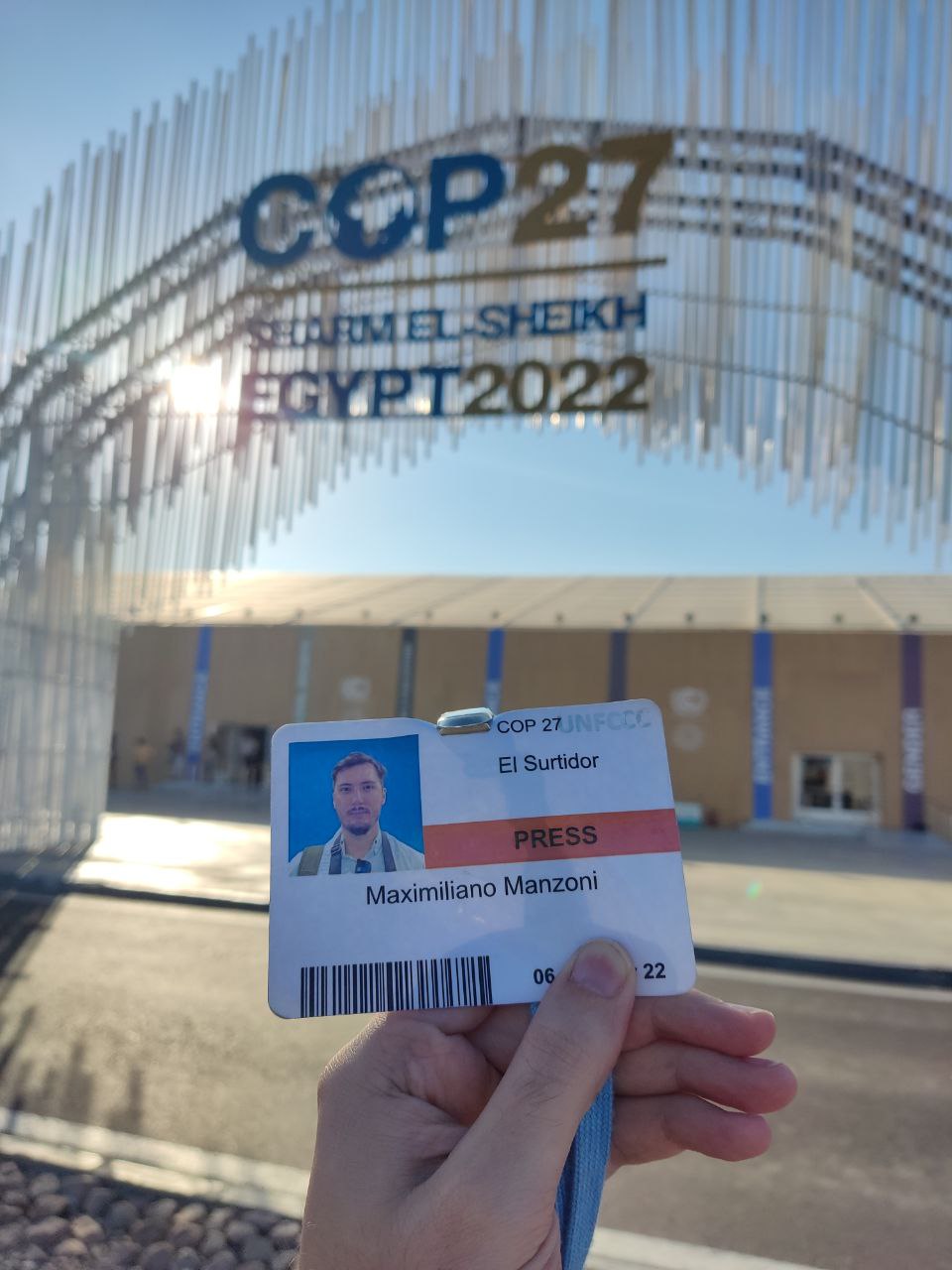Maximiliano Manzoni press badge at COP27