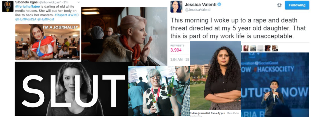 A collection of images depicting online violence against women journalists