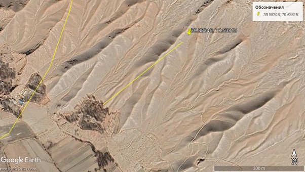 Ворух, Таджикистан, скриншот с приложения Google Earth Pro.