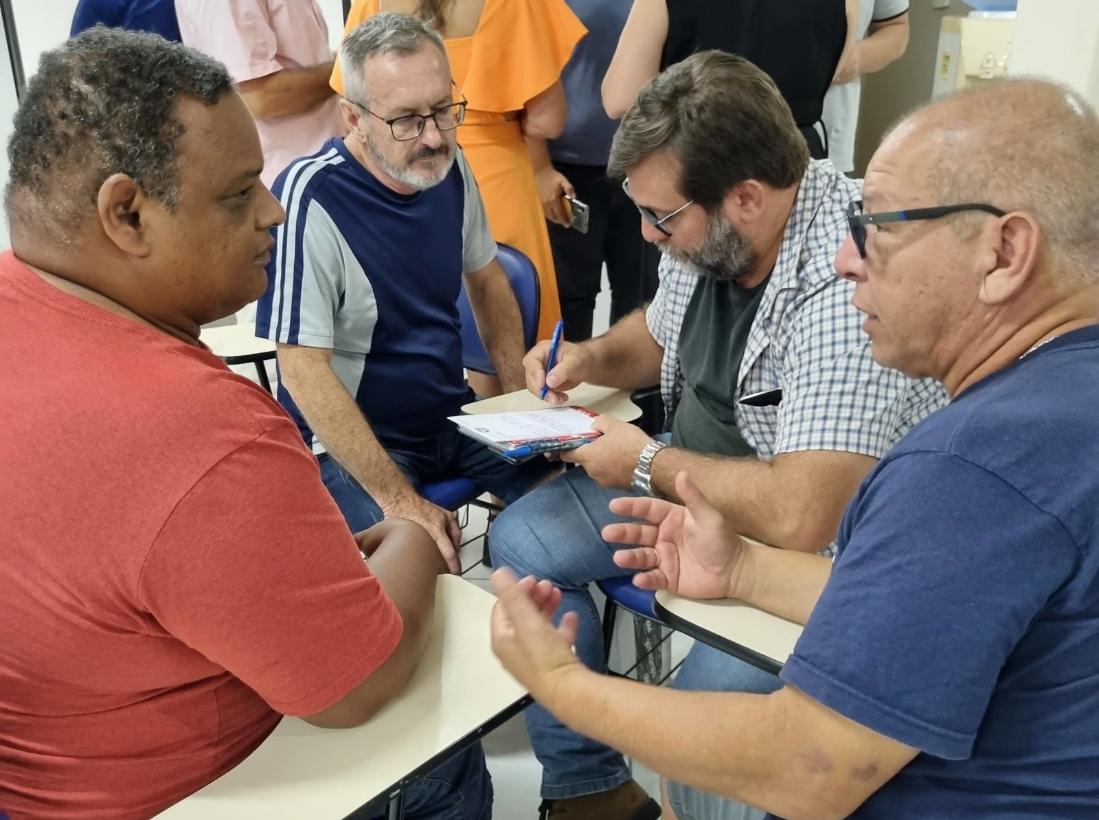 Participants talking through an exercise.