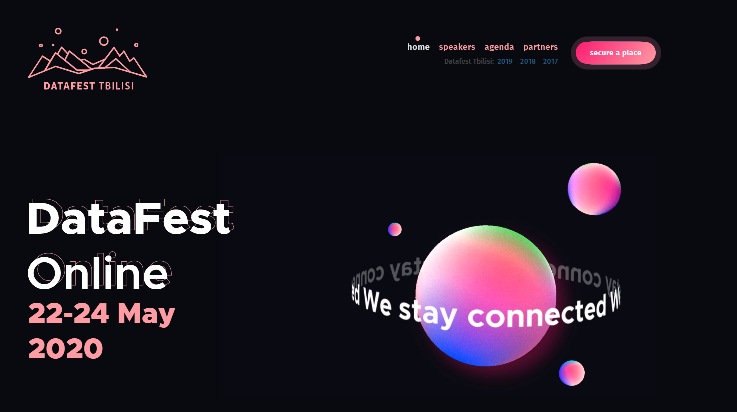 Screenshot of Data Fest Tbilisi website