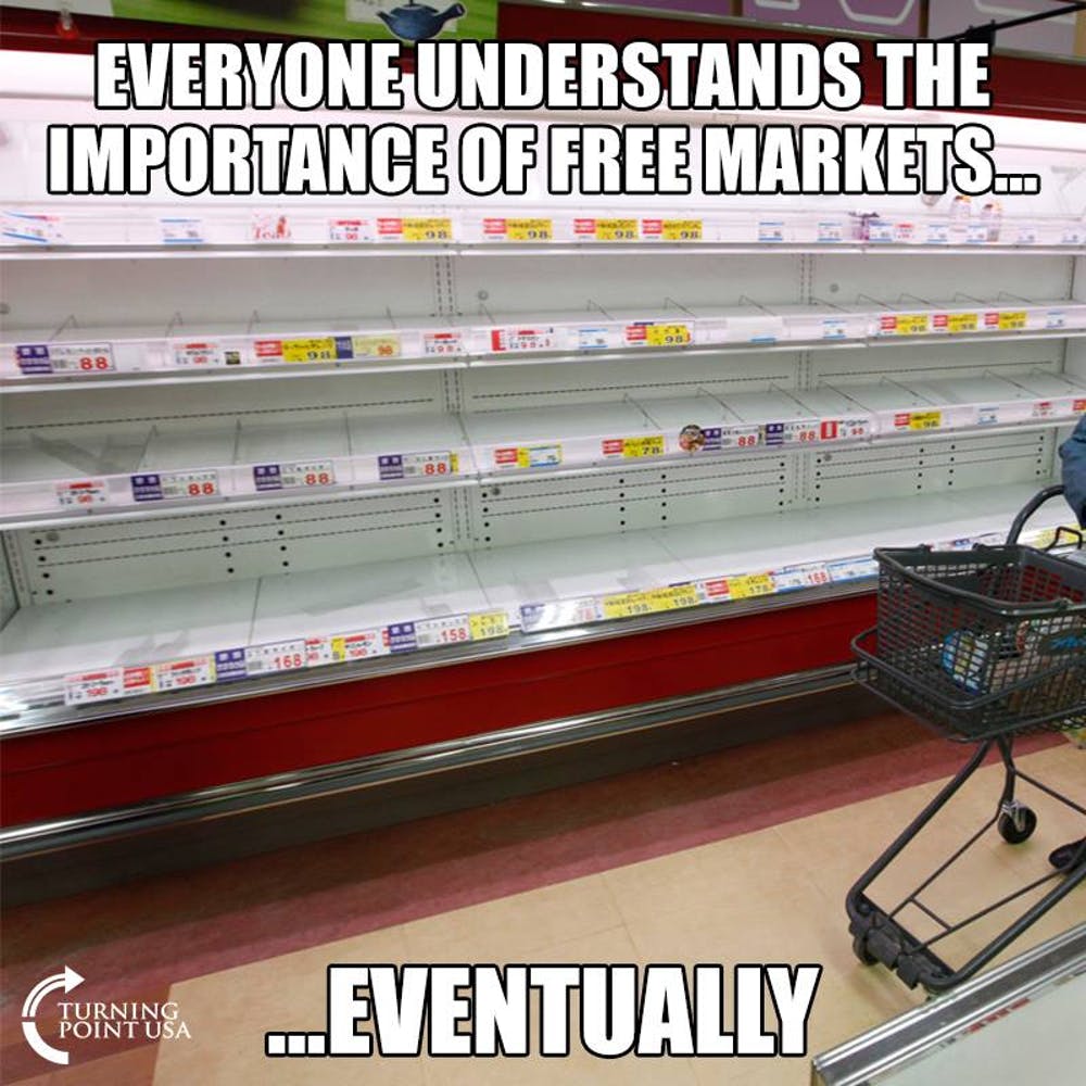Photo of empty supermarket shelves
