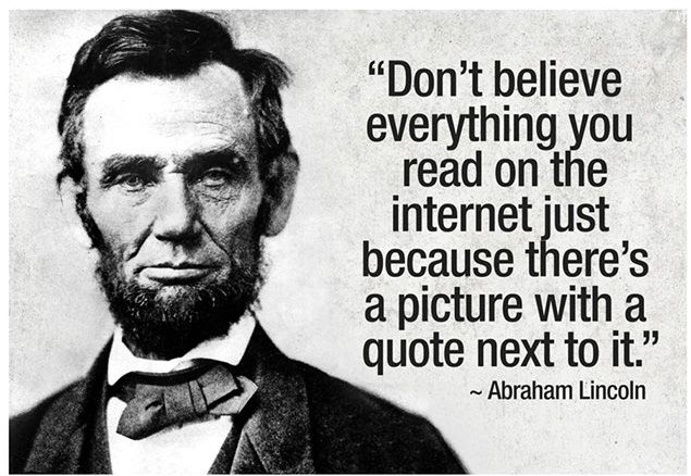 Abraham Lincoln with fake quote