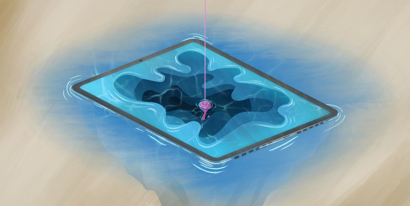 Ilustración de una pantalla en la que se intenta pescar datos