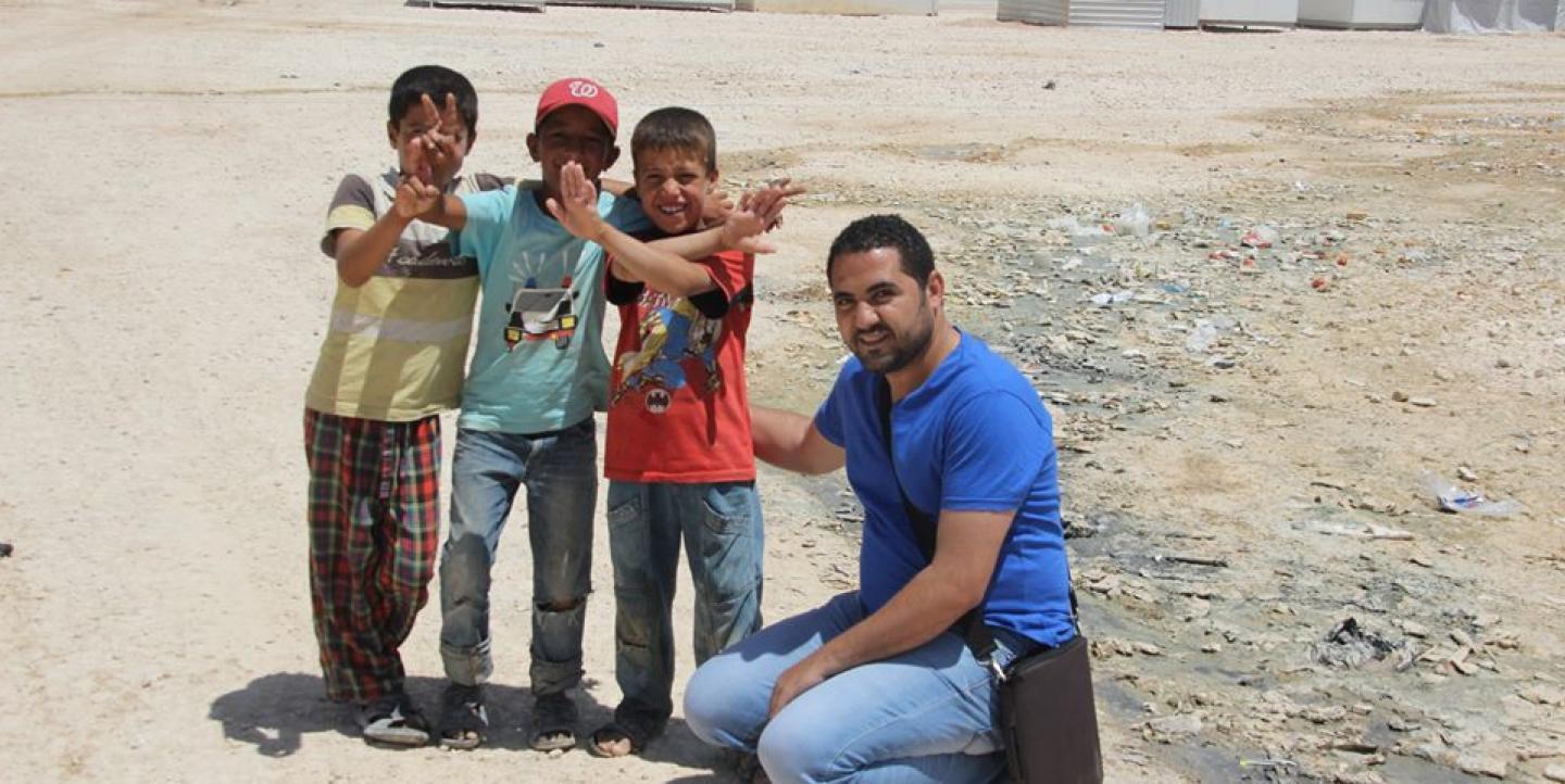 سعادة بمخيم الزعتري للاجئين السوريين 