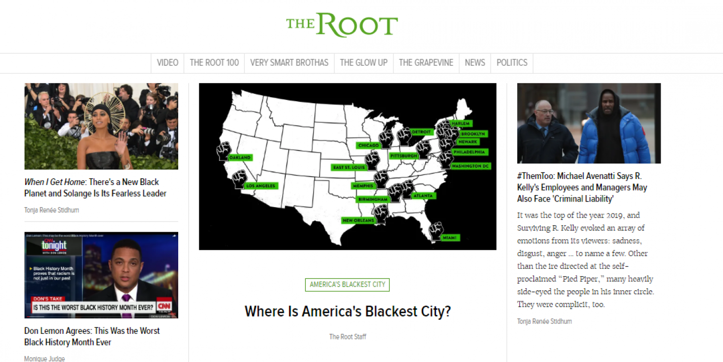 Captura de tela do The Root