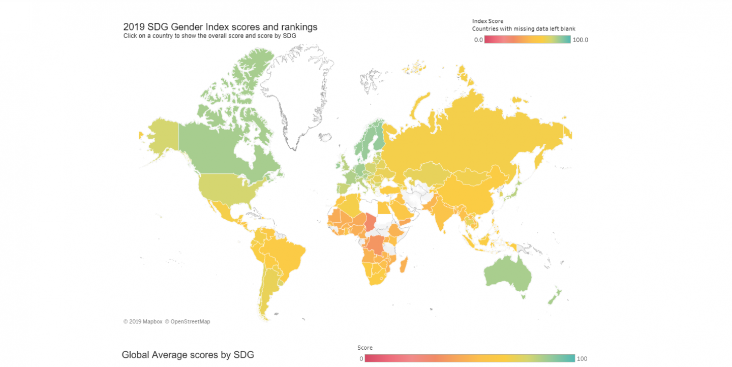 Gender equality index map
