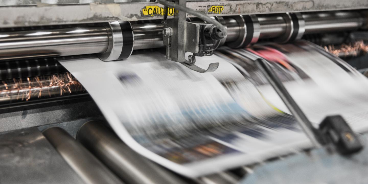 Newspaper being printed