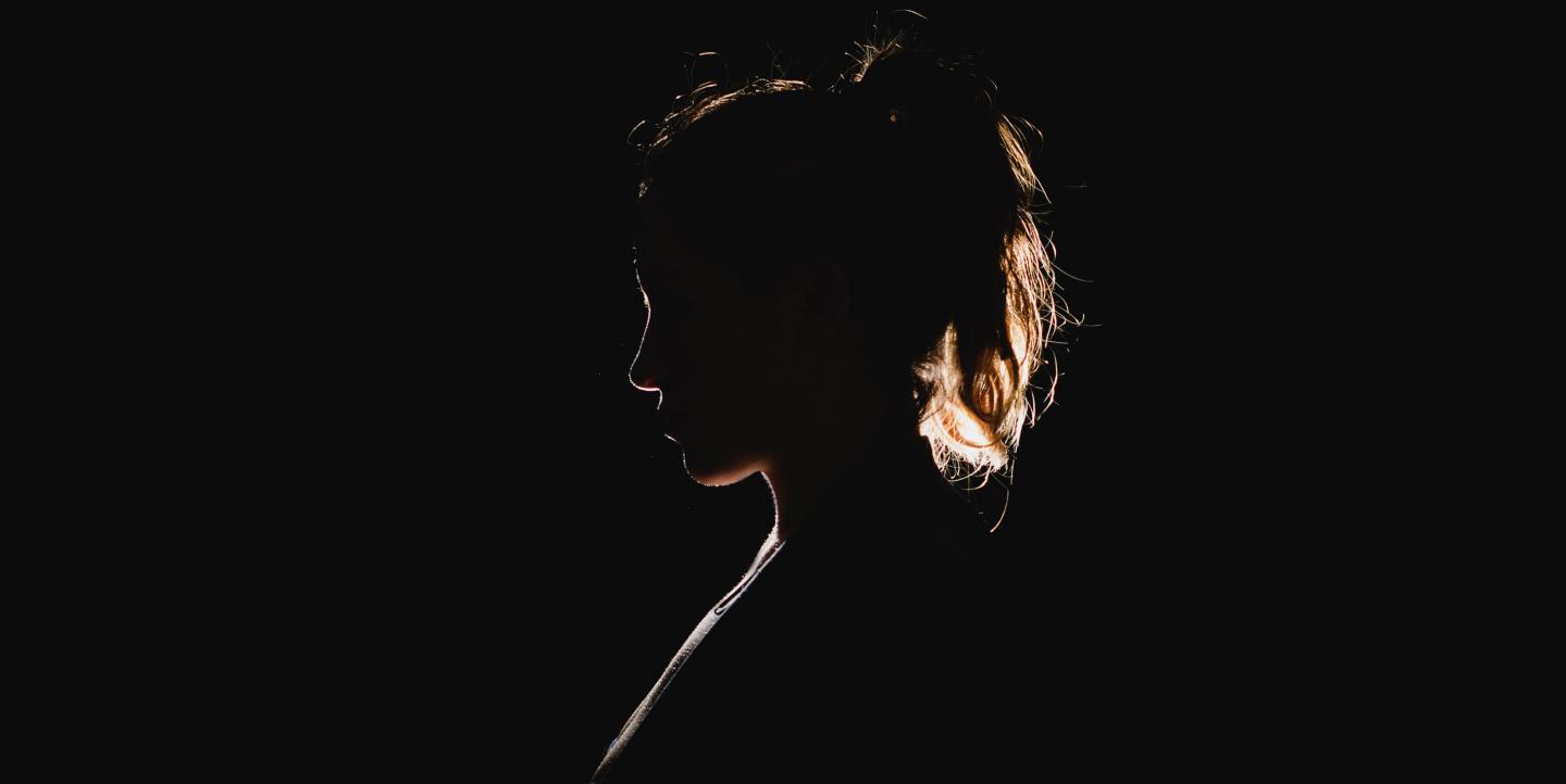 Silhouette of a woman's head