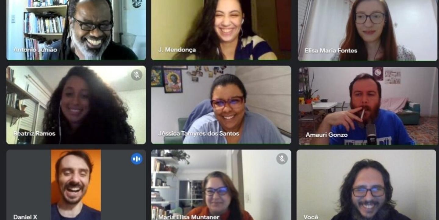 Screen shot of a virtual meeting of the Ponte Jornalismo team