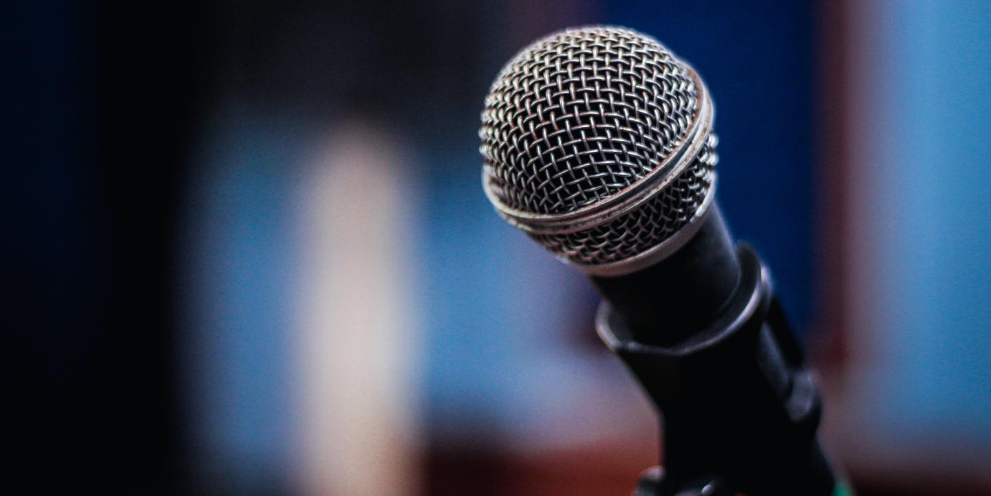 microphone on a blurred background