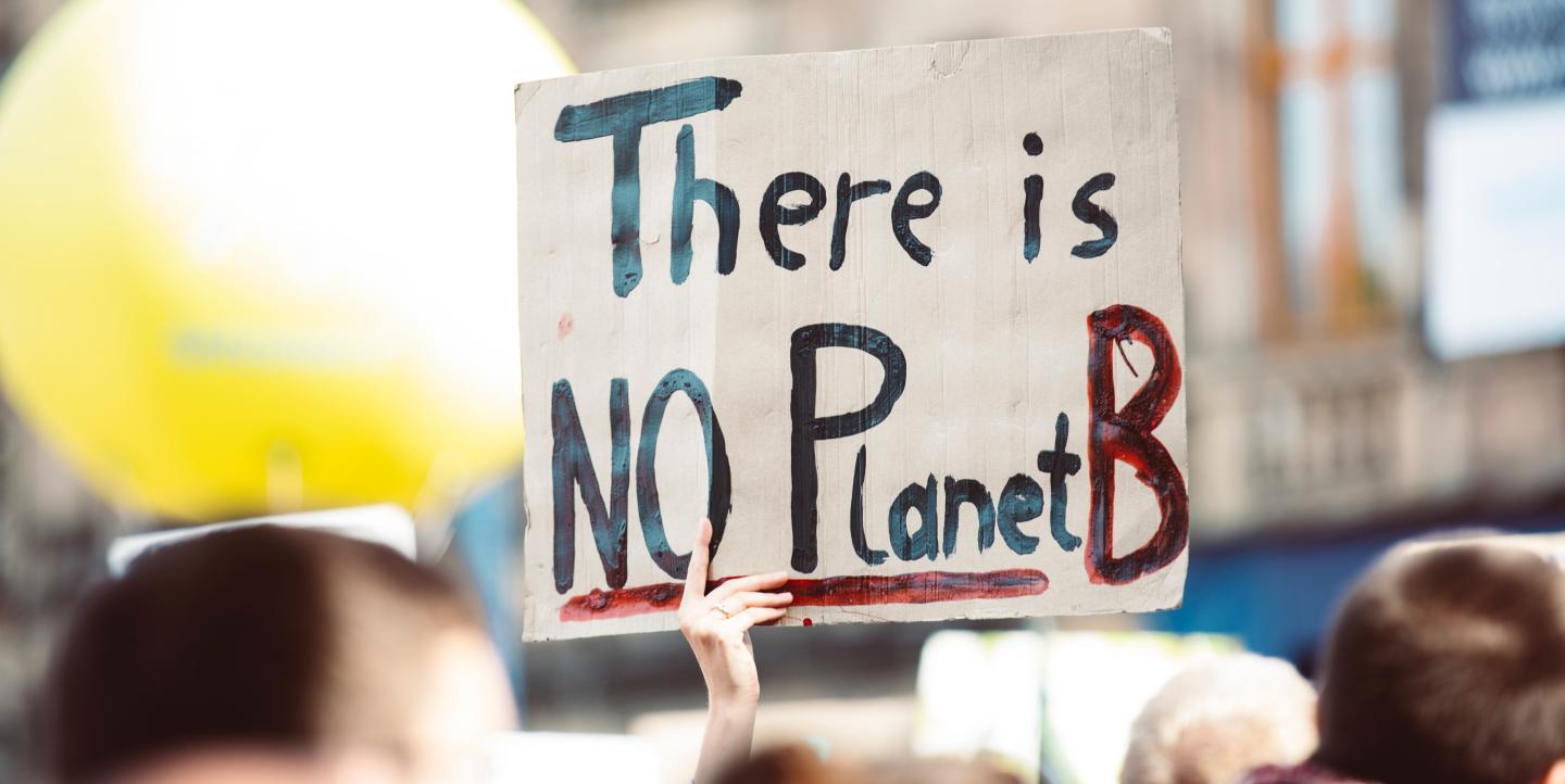 Cartaz de protesto pelo planeta