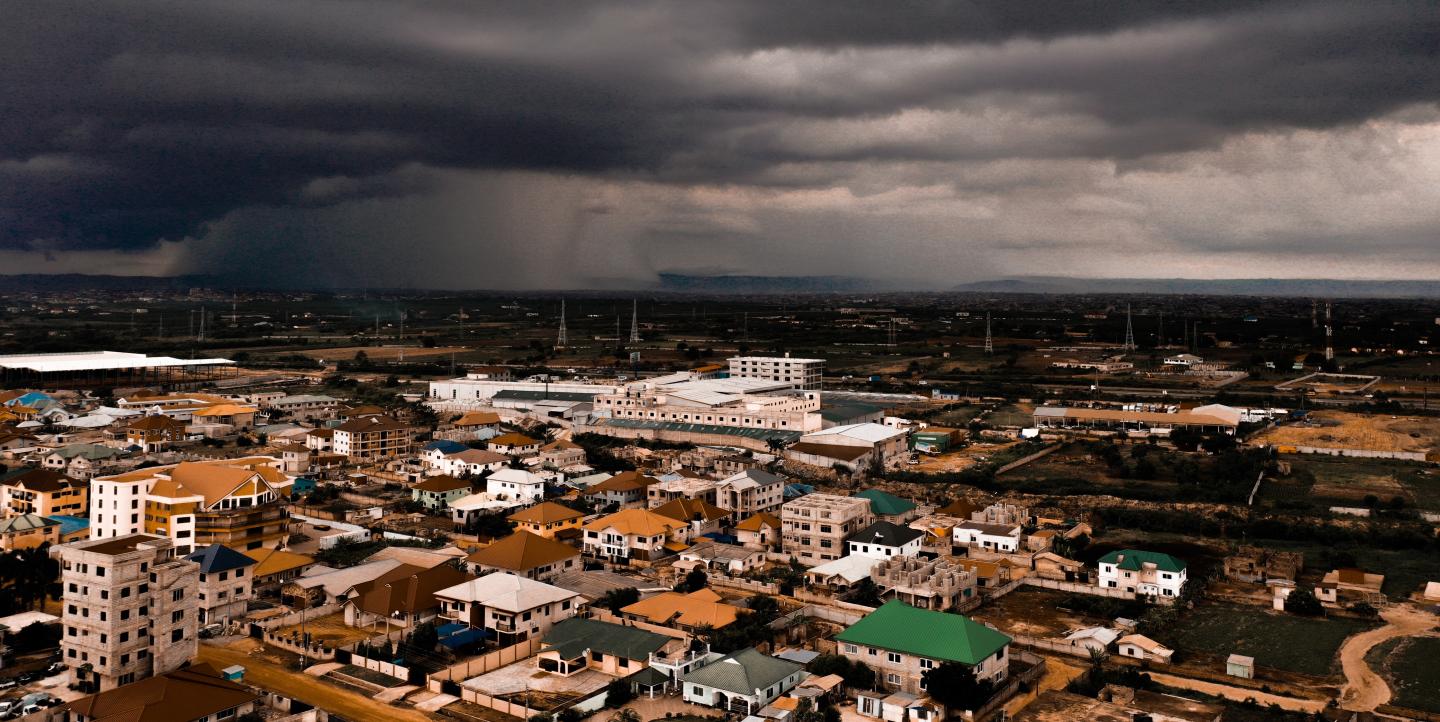 Stormy weather over a Ghana city 