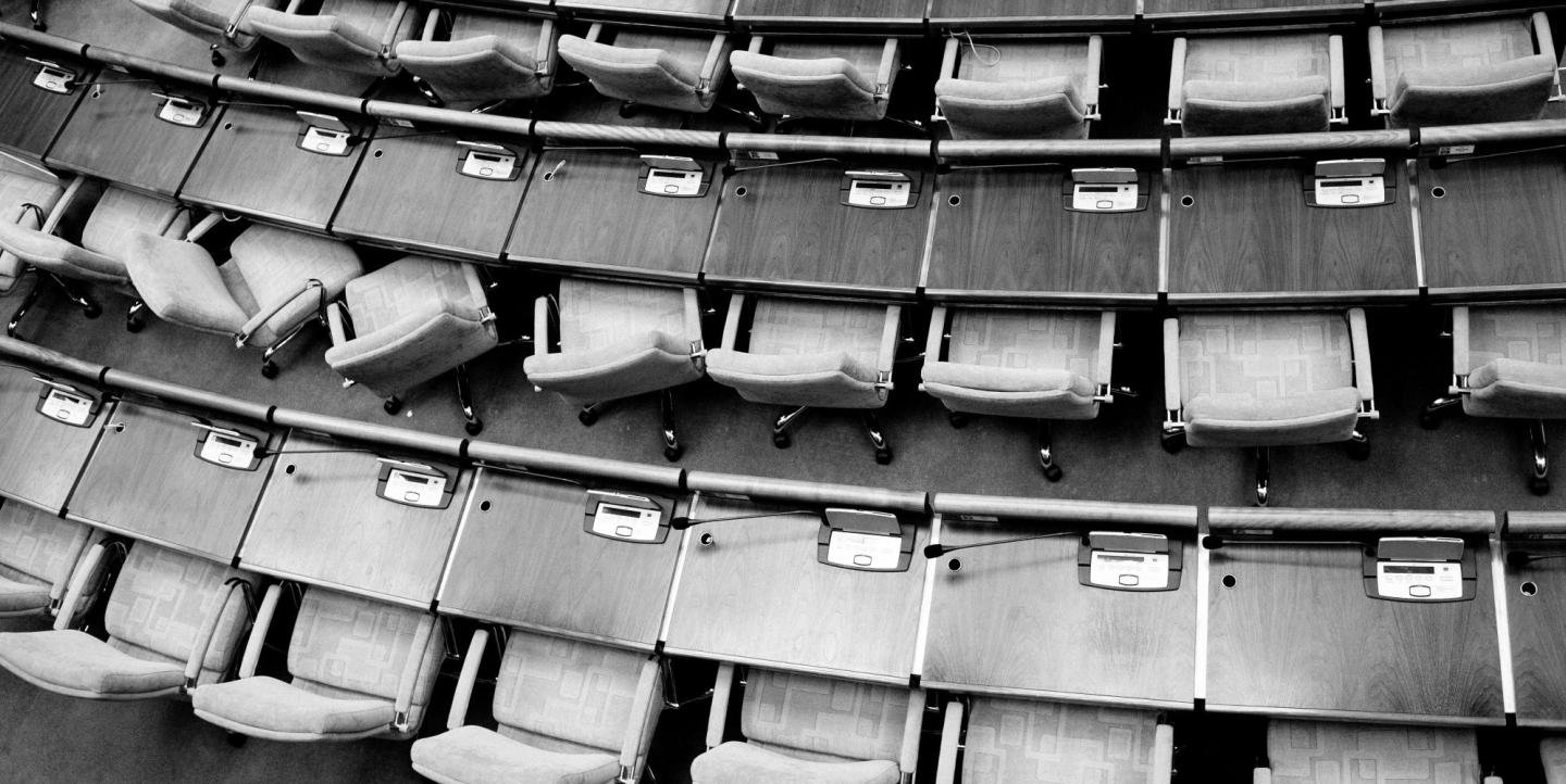 Empty seats in political chamber
