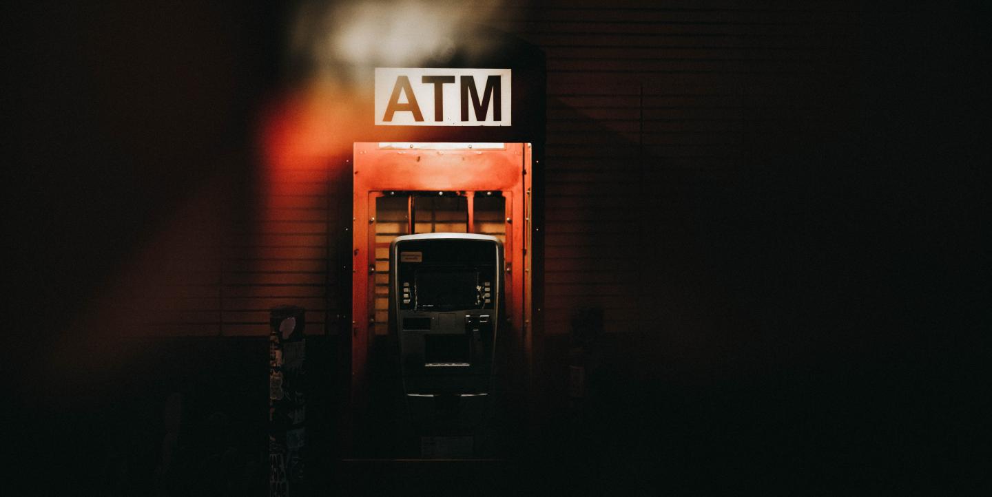 An ATM machine.