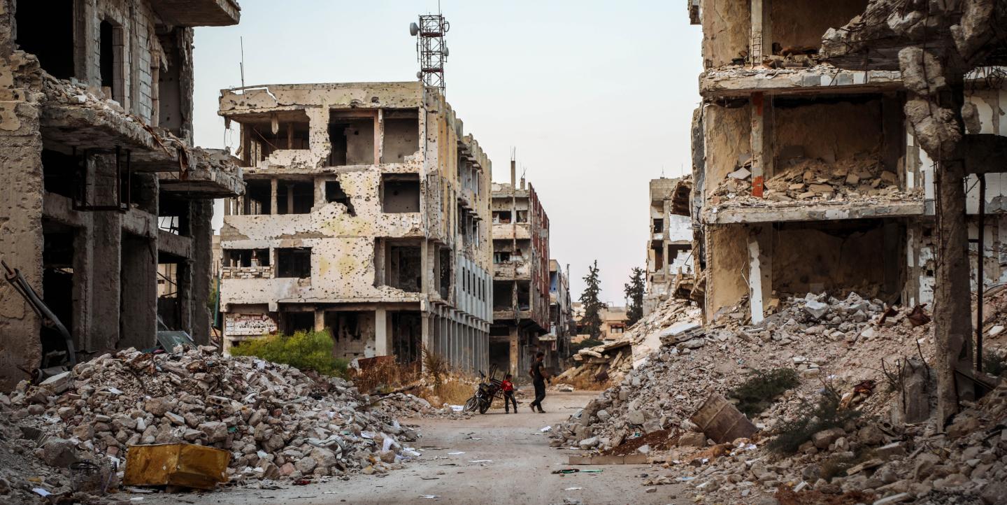 Calles en ruinas en Siria
