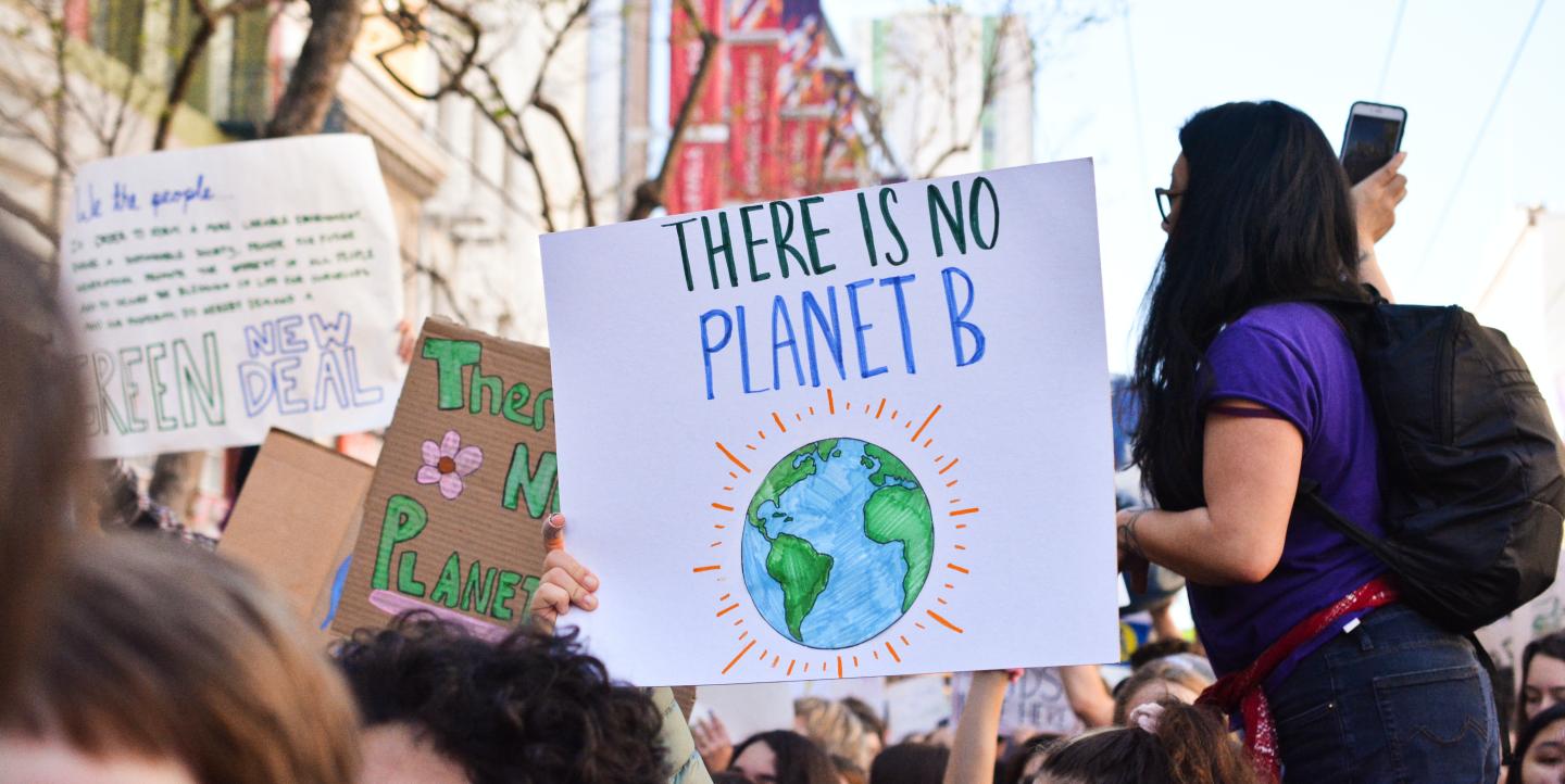 Manifestantes contra el cambio climático