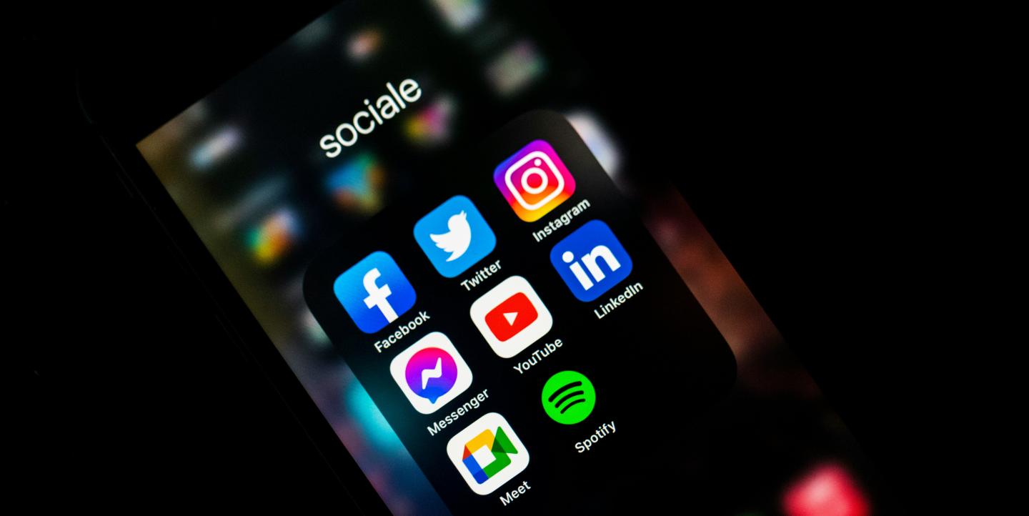 Phone with social media apps