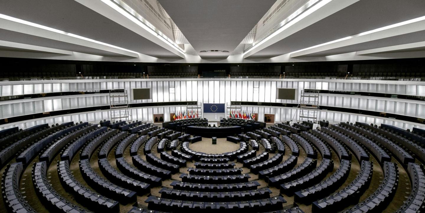 EU parliament chamber in Strasbourg