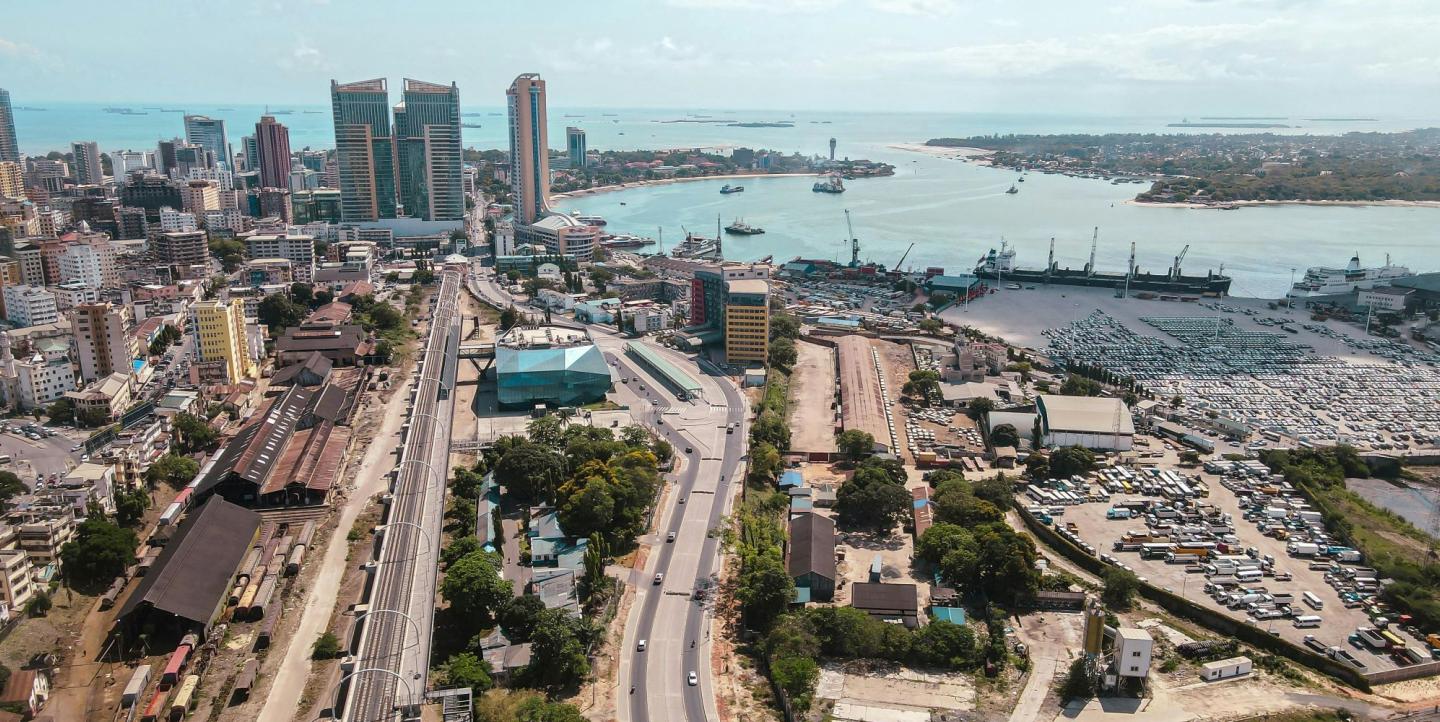 aerial view of Dar Es Salaam's Port