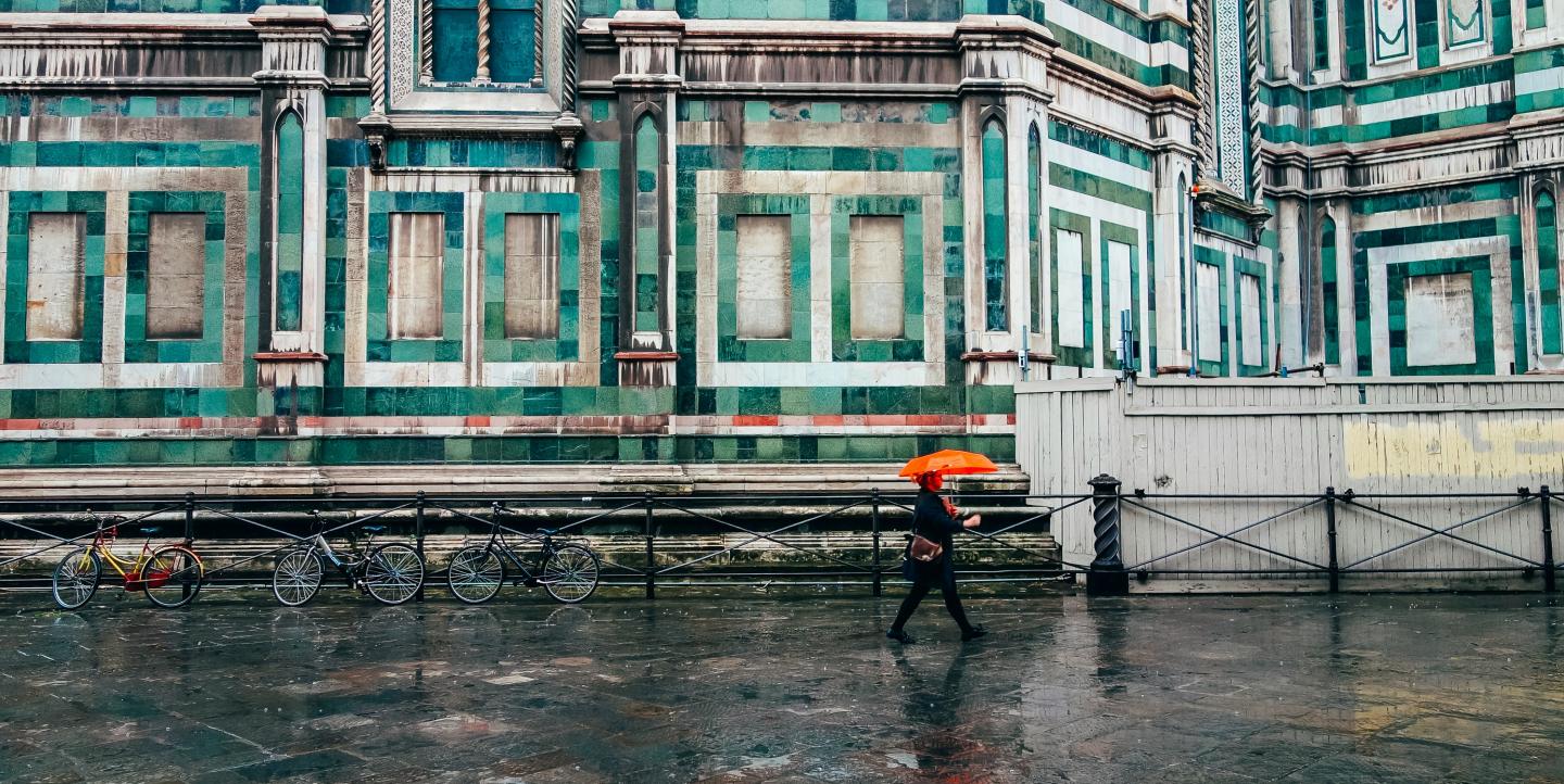 Scène de rue à Florence en Italie