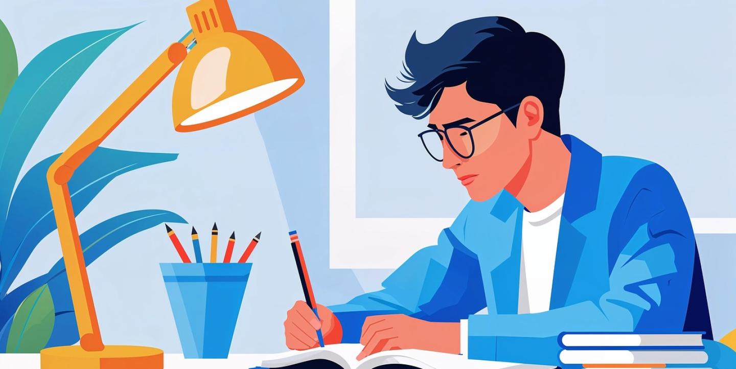 Man studying.