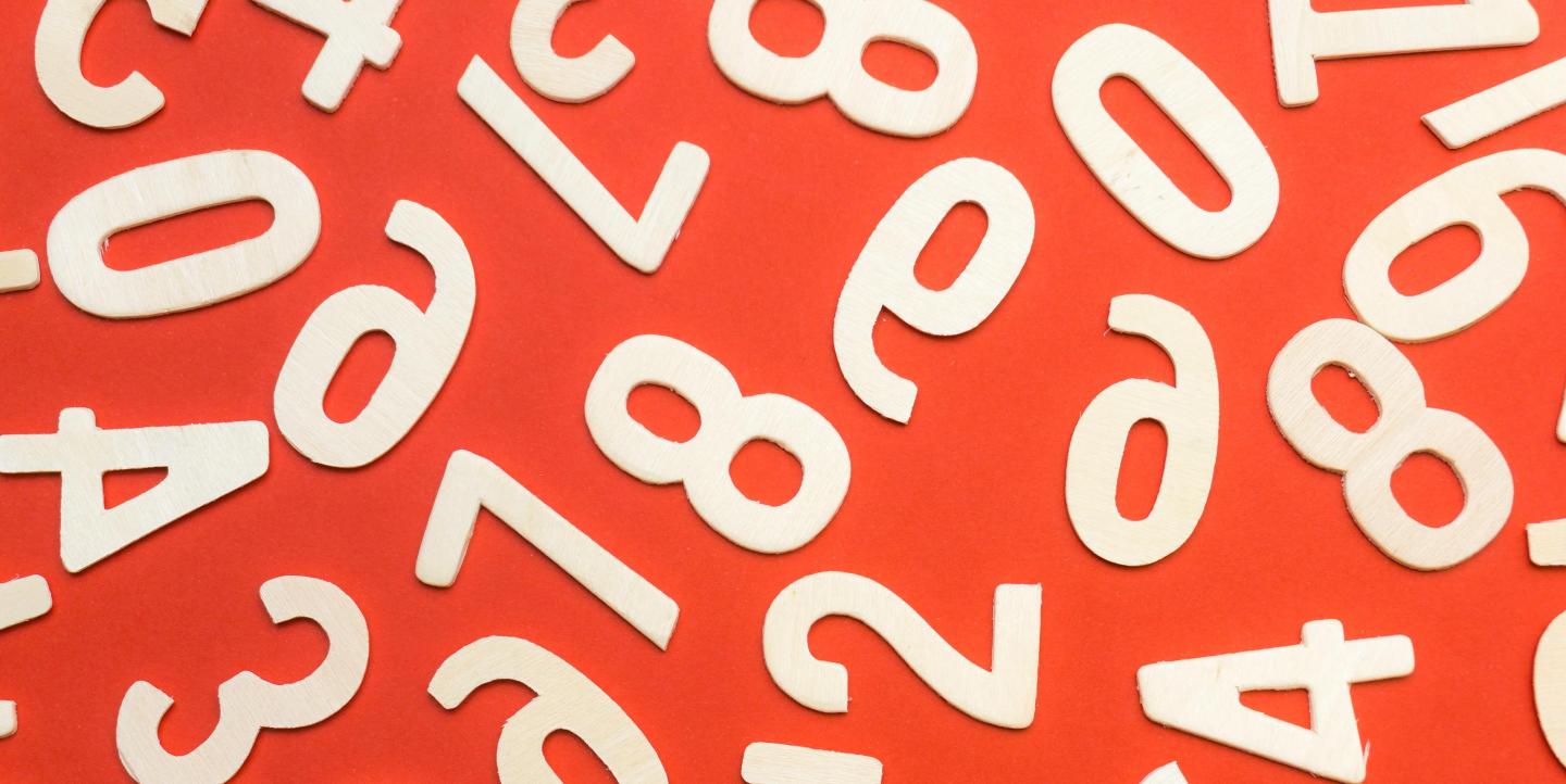 Numbers scattered