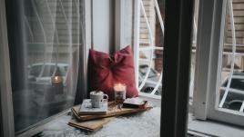 Candle and pillow