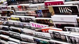 Magazines at a newsstand