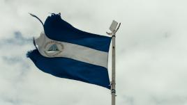 Nicaraguan flag - torn