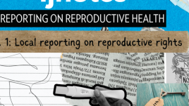 بطاقة عنوان مكتوب عليها " IJnotes - إعداد التقارير عن الصحة الإنجابية – الجزء 1"