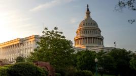 US capitol at sunset