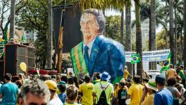 Float of Brazilian ex-president Bolsonaro at a protest
