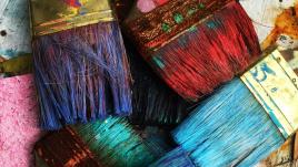 Assortment of colorful painbrushes