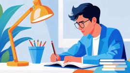 Man studying.