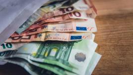 Euro banknote.