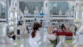 A scientist working in a lab 