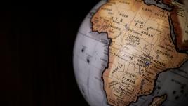 Africa on a globe